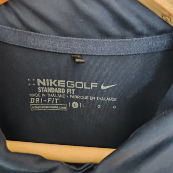 Nike Golf Dri Fit Mens Large Blue Short Sleeve Polo Golf Shirt Standard Fit - Picture 3 of 7